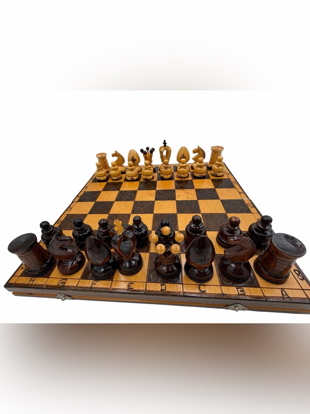 Mid 20th Century Hand-Carved Chess Set, Poland- 33
Pieces.